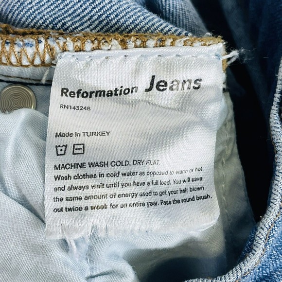 Reformation High & Skinny Taper Ankle Jeans Darwin Wash 10" Inseam Womens Sz 26 - Picture 8 of 9